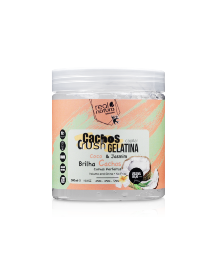GELATINA CAPILAR CACHOS CRUSH CÔCO & JASMIM 500ML GELATINA CAPILAR CACHOS CRUSH CÔCO & JASMIM 500ML